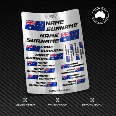 Custom Driver Name Stickers Pack x16