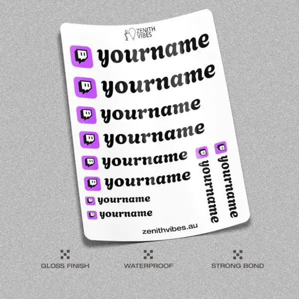 Custom Twitch Vinyl Stickers Pack Sheet x10