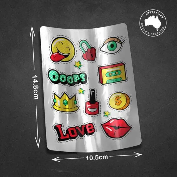 Custom Silver Chrome Vinyl Sticker Sheet A6