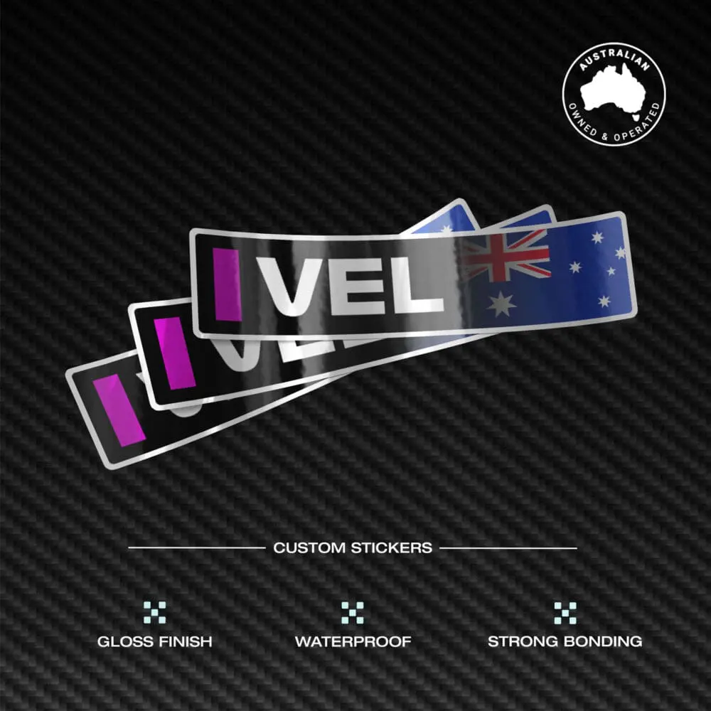 Custom Driver Name Flag Vinyl Stickers Pack x3 - Image 6