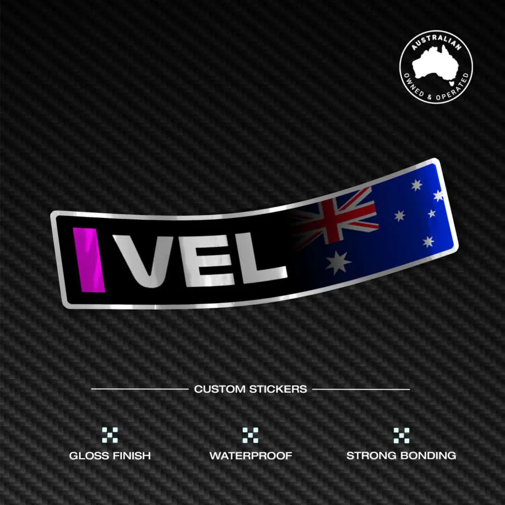 Custom Driver Name Flag Vinyl Stickers Pack x3 - Image 3