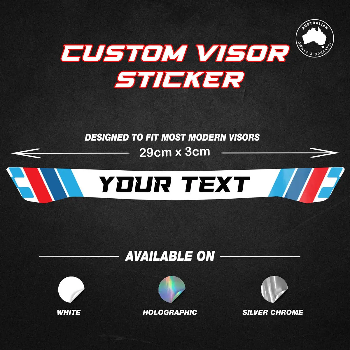 Custom visor sticker