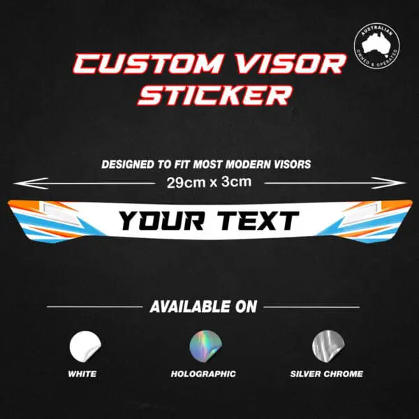 Custom visor sticker