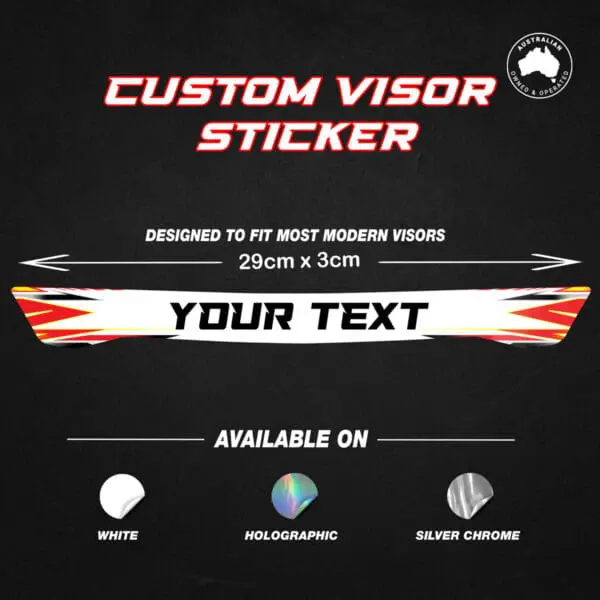 Custom visor sticker