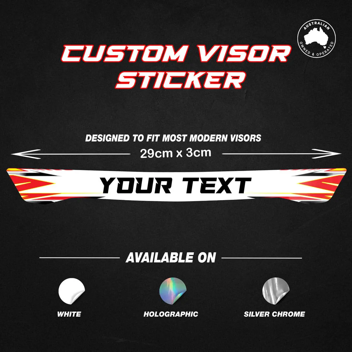 Custom visor sticker