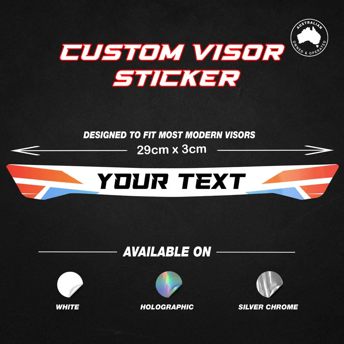 Custom visor sticker