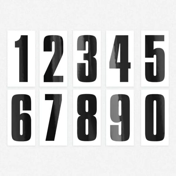 Go Kart Numbers 4 Pack White Background Junior