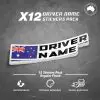 Driver Name Flag Stickers
