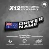 Driver Name Flag Stickers