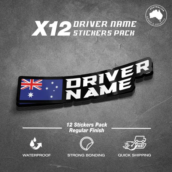 Driver Name Flag Stickers