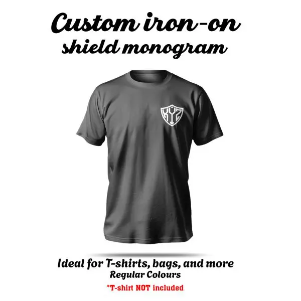 Custom Iron On Monogram Shield 3 letters