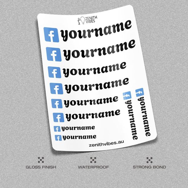 Custom Facebook Vinyl Stickers Pack Sheet x10