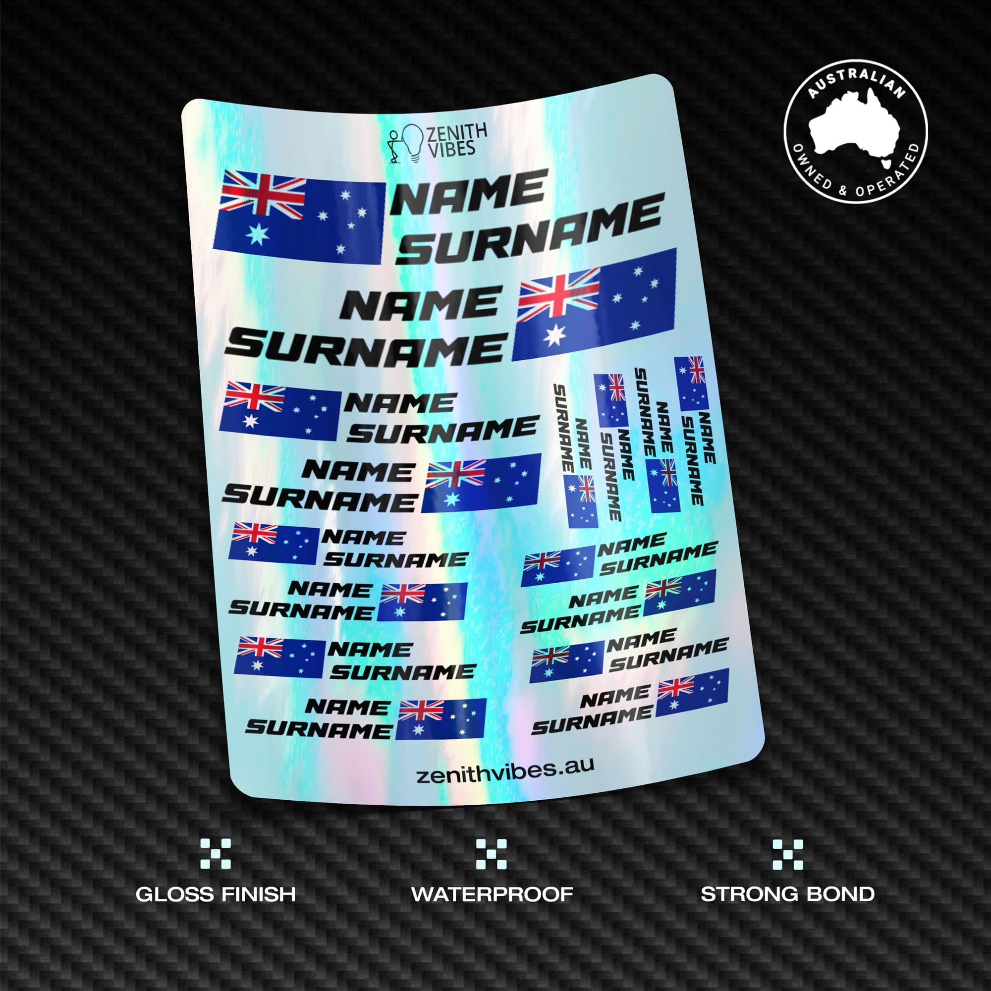 Custom Driver Name Stickers Pack x16