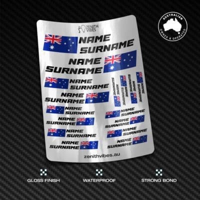 Custom Driver Name Stickers Pack x16