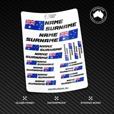 Custom Driver Name Stickers Pack x16