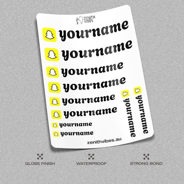 Custom SnapChat Vinyl Stickers Pack Sheet x10