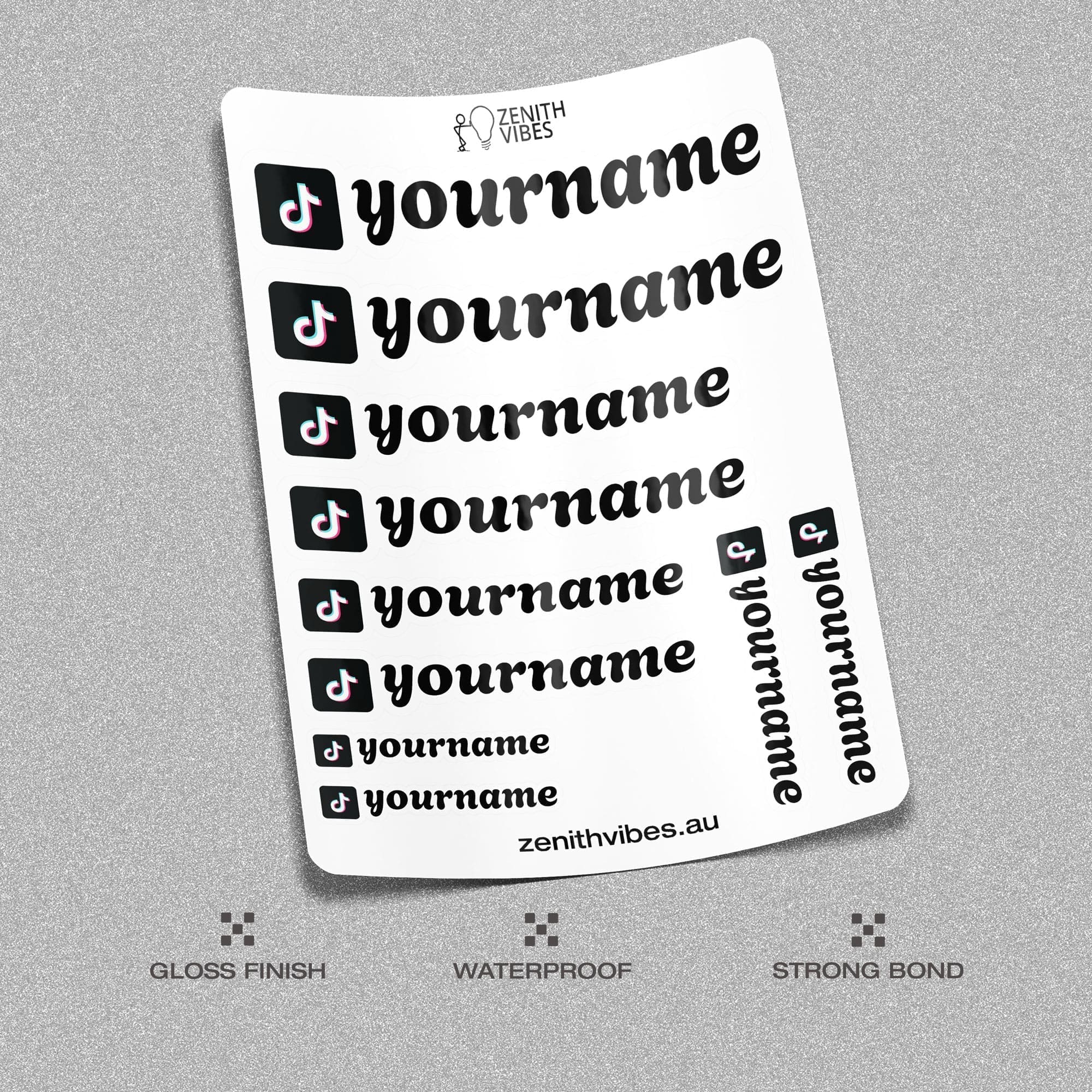 Custom TikTok Vinyl Stickers Pack Sheet x10
