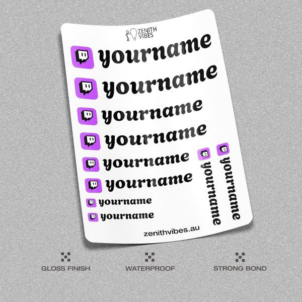 Custom Twitch Vinyl Stickers Pack Sheet x10