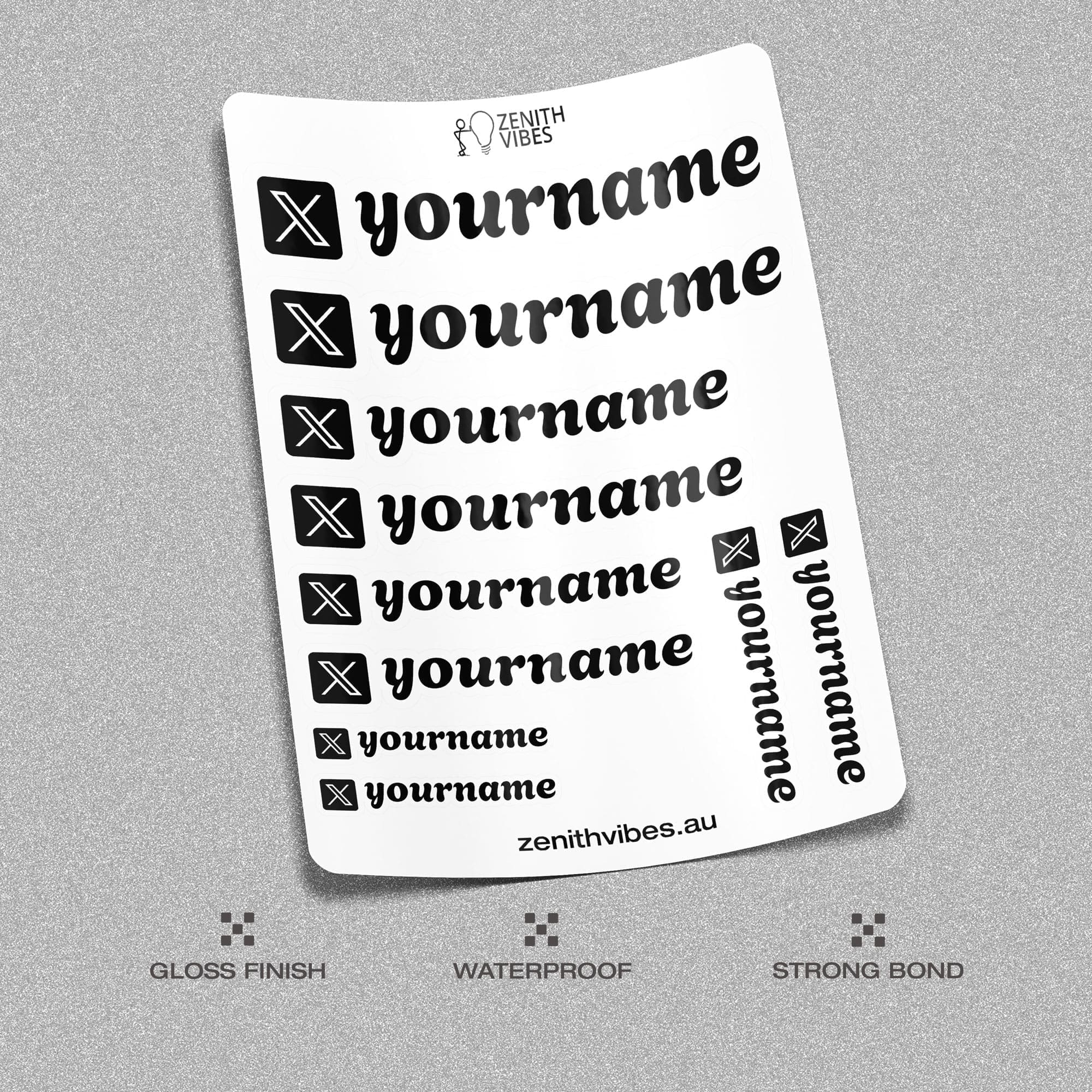 Custom X Twitter Stickers Pack Sheet x10