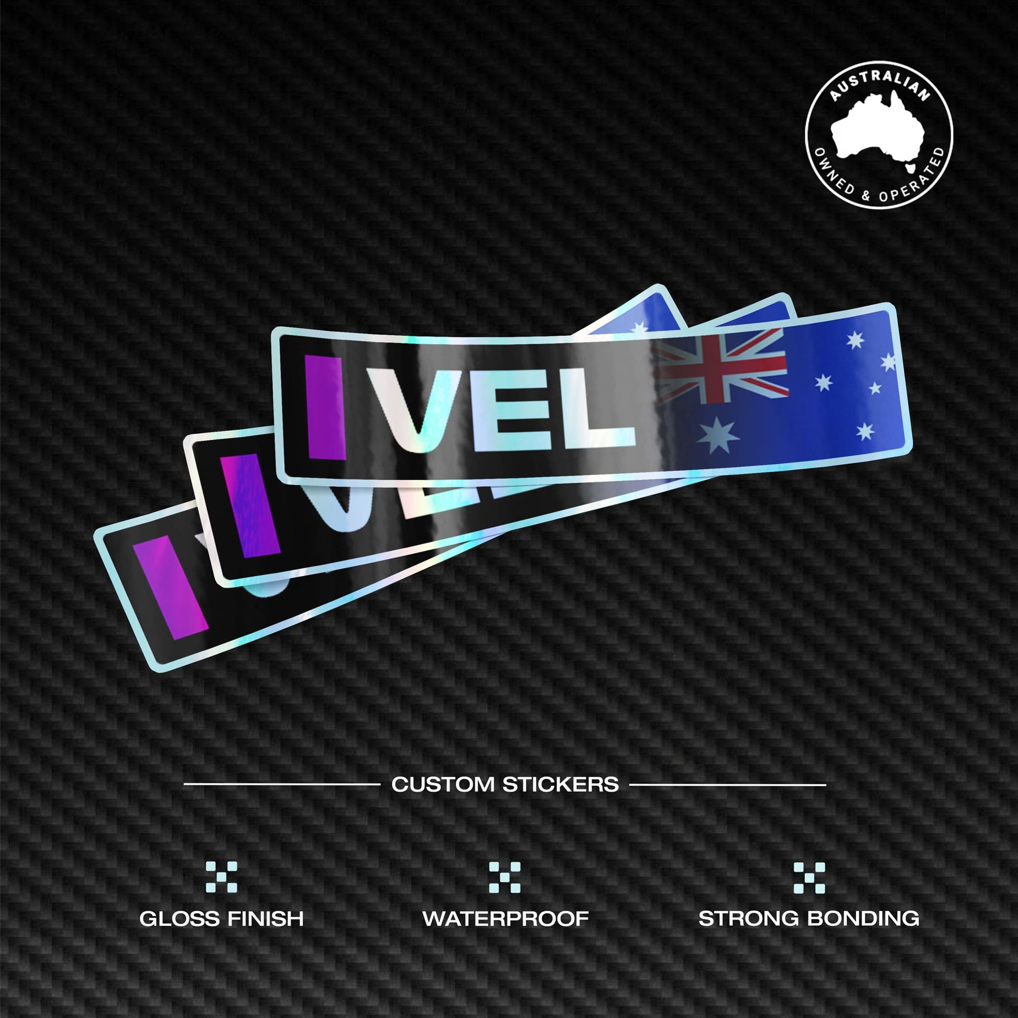 Custom Driver Name Flag Vinyl Stickers Pack x3 - Image 5