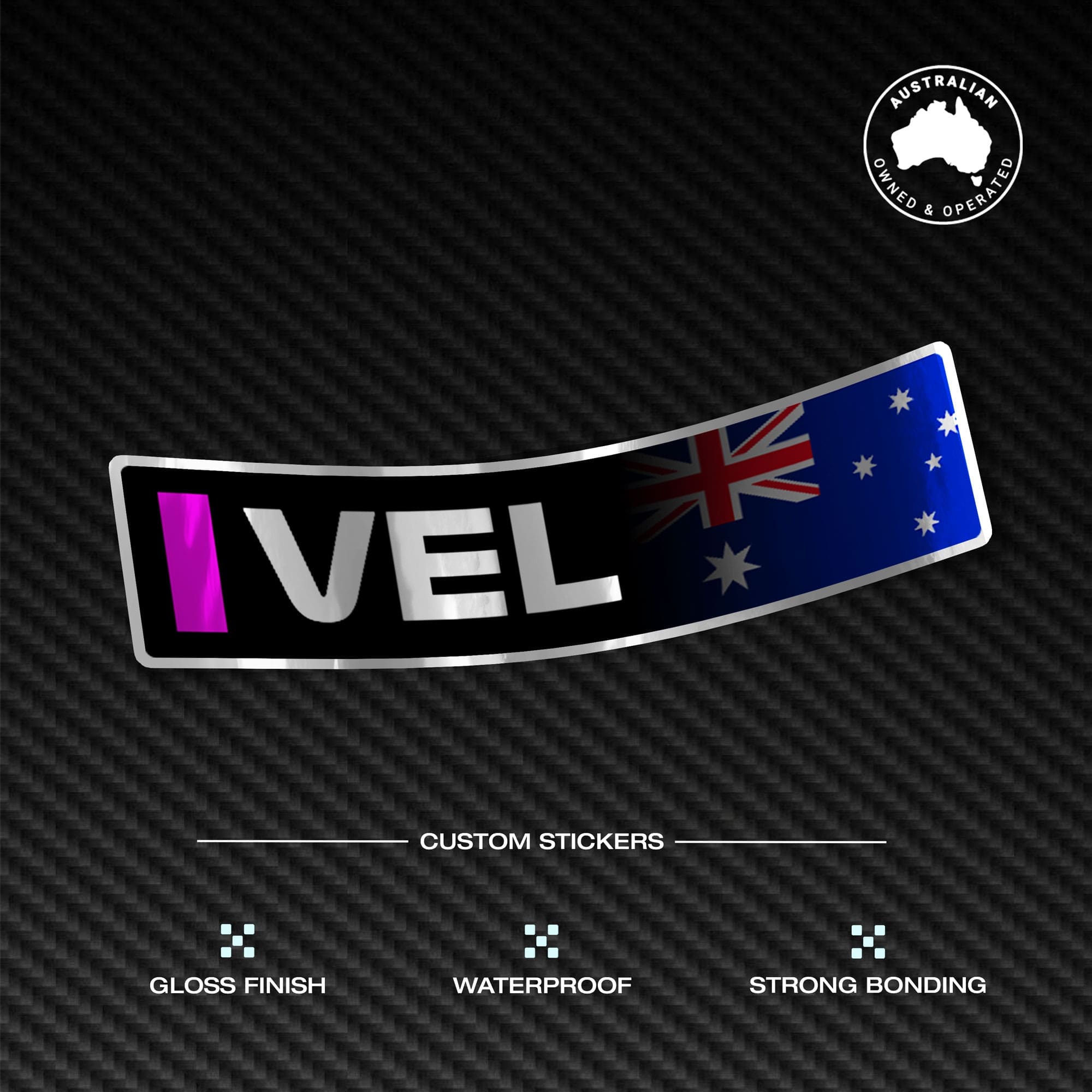 Custom Driver Name Flag Vinyl Stickers Pack x3 - Image 4