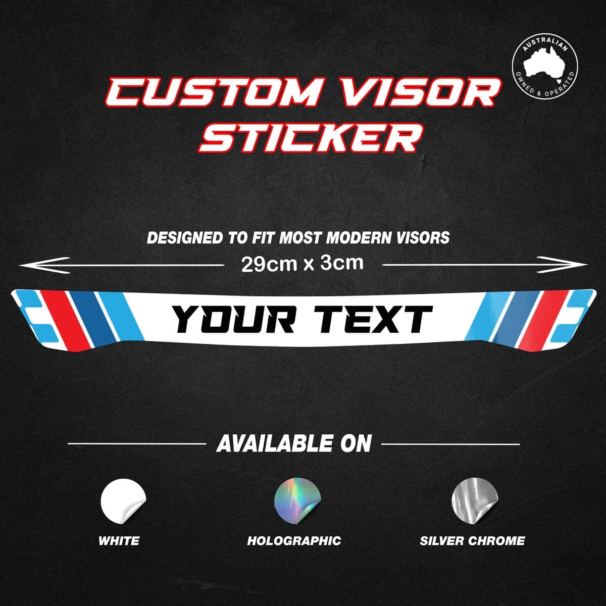 Custom visor sticker