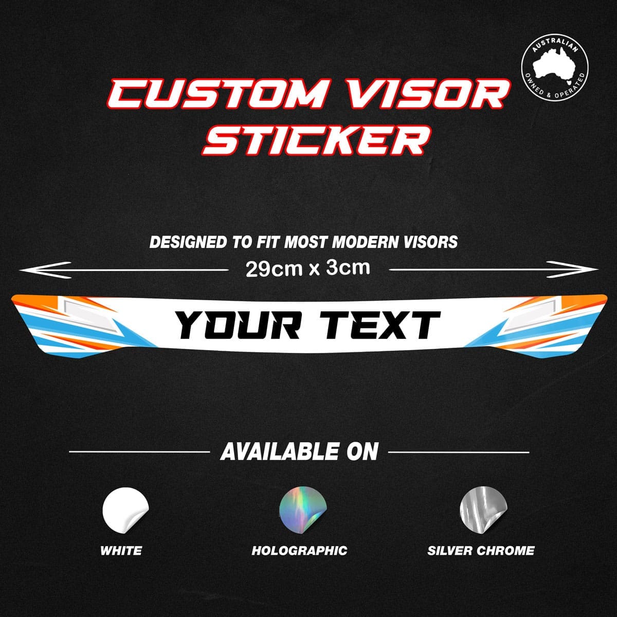 Custom visor sticker