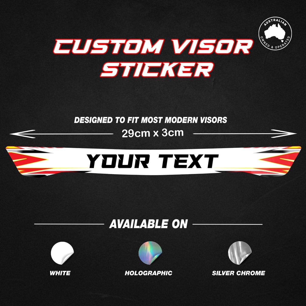 Custom visor sticker