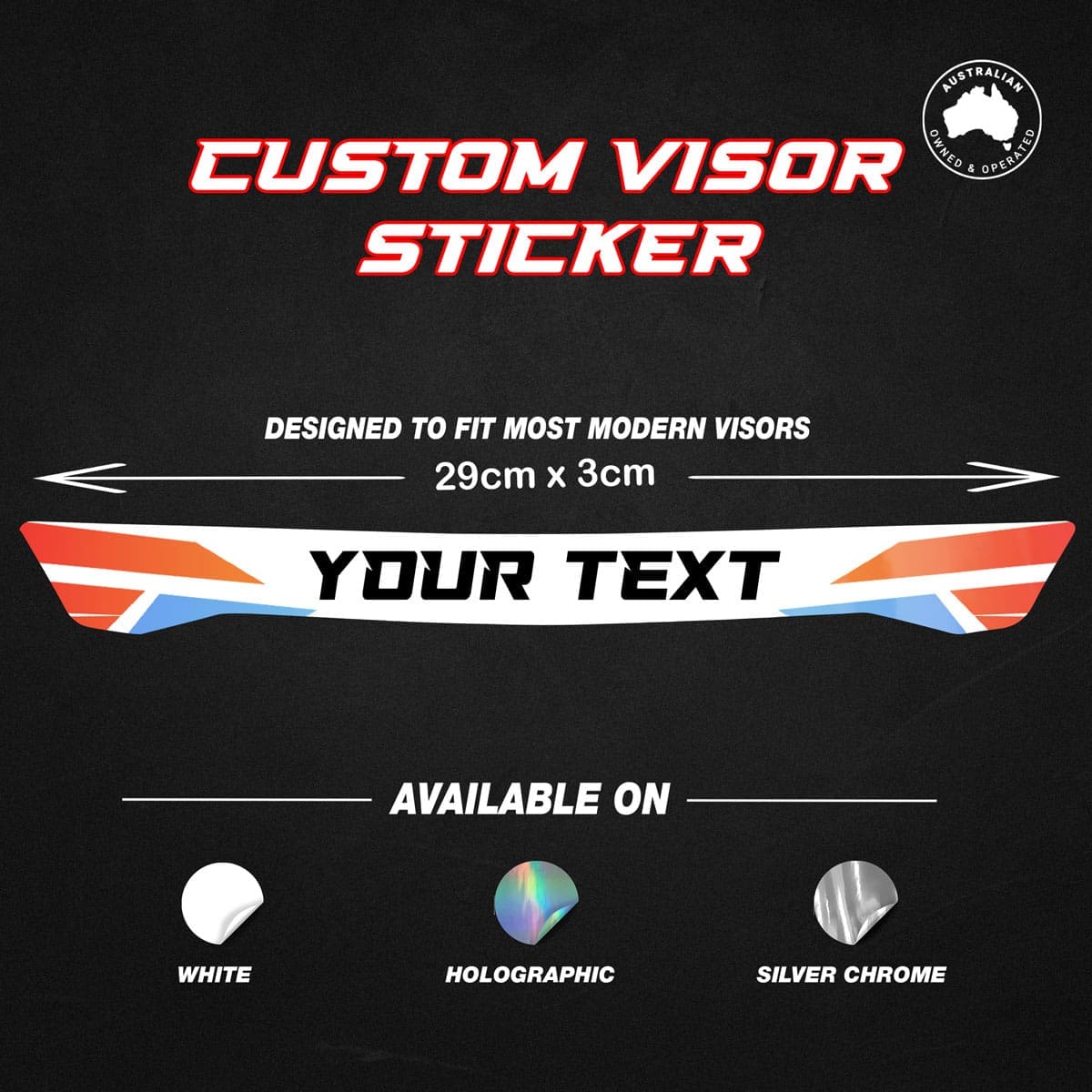 Custom visor sticker