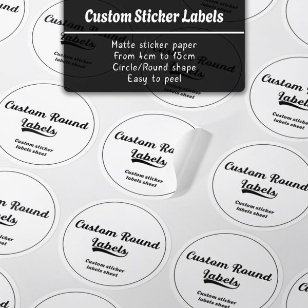 Round labels matte paper