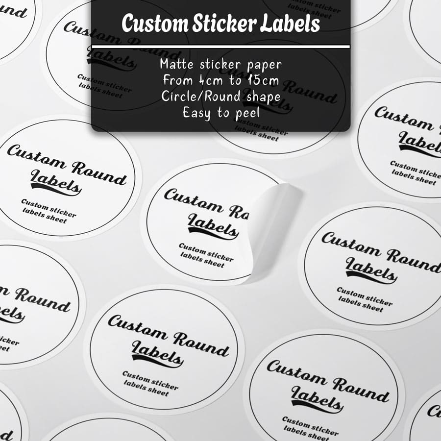 Round labels matte paper