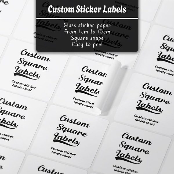 Square labels glossy paper
