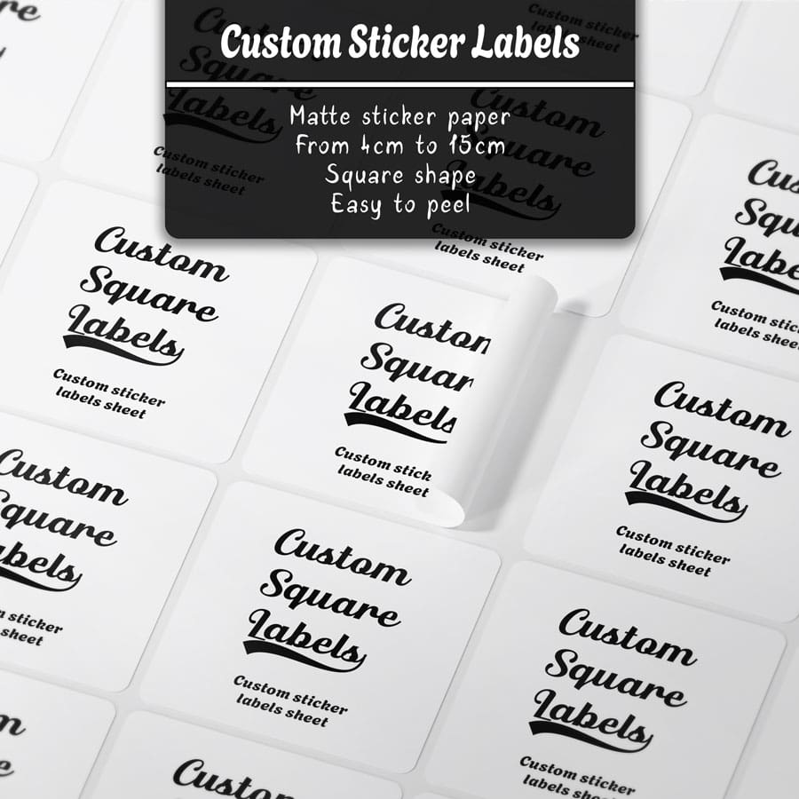 Square labels matte paper