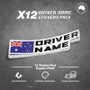 Driver Name Flag Stickers