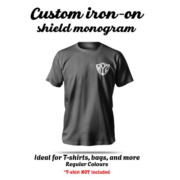 Custom Iron On Monogram Shield 3 letters
