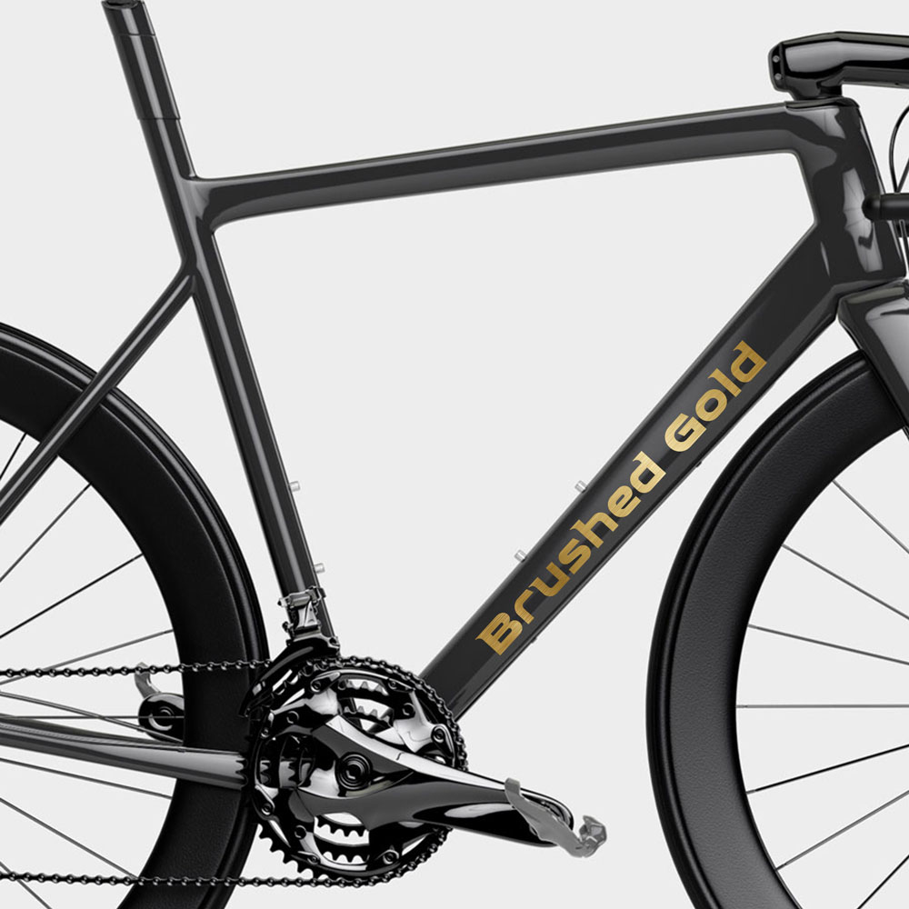 Custom Bike Sticker Decal Brushed Gold 2X