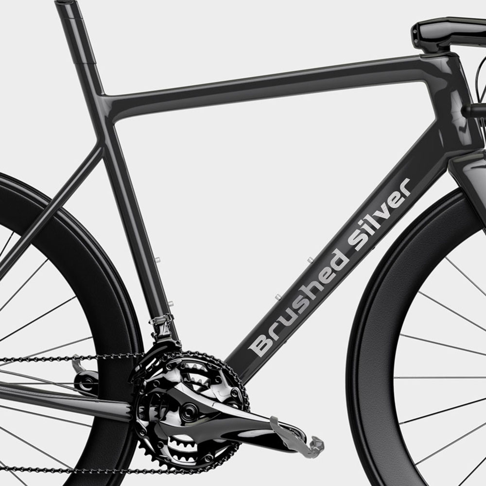 Custom Bike Sticker Brushed Silver